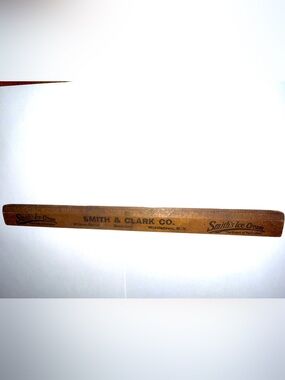 Smith & Clark Co. 12 inch Wooden Wood Ruler Vintage Smiths Ice Cream Collectible